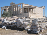 The Erechtheum temple on the Acropolis in Athens